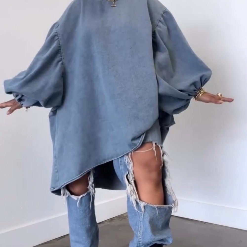 Terrell Dominick Denim Balloon on Top/dress - Picture 9 of 15